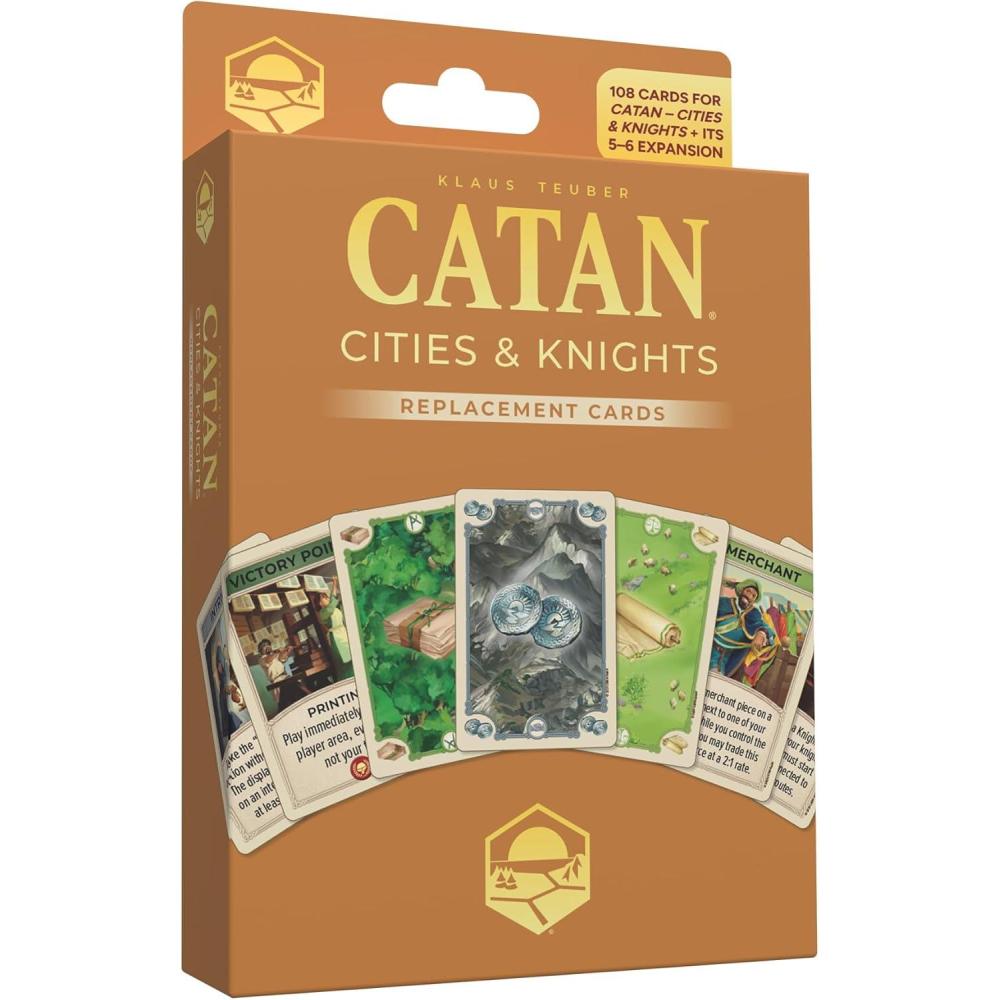 imageCATAN Cities ampamp Knights Replacement Game Cards  Complete Set of 95 Game Cards for The Cities ampamp Knights Board Game Expansion Sold Separately Board Game Accessories Made Studio6th Edition